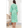 image:imagePrinStory Womens Robe Long Knit Bathrobe Lightweight Soft Robes Ladies Bath RobeFpgreen Butterfly