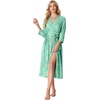 image:imagePrinStory Womens Robe Long Knit Bathrobe Lightweight Soft Robes Ladies Bath RobeFpgreen Butterfly