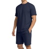 image:imagePrinStory 2026 Mens Summer Track Suits 2 Piece Outfits Athletic Sweatsuit Shirts and Shorts Set with PocketsNavy Blue