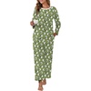 image:imagePrinStory Fluffy Flannel Winter Pajamas for Women  Plush Fleece Warmth 2Piece Fuzzy Pajama Set with PocketsFpgreen Sheep