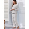 image:imagePrinStory Fluffy Pajamas for Women Winter Soft Fleece Warm Pajama Set Fuzzy Pjs Flannel 2 Piece Lounge Sets with PocketsLight Gray