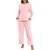 image:imagePrinStory Fluffy Pajamas for Women Winter Soft Fleece Warm Pajama Set Fuzzy Pjs Flannel 2 Piece Lounge Sets with PocketsLight Pink