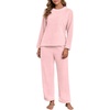 image:imagePrinStory Fluffy Pajamas for Women Winter Soft Fleece Warm Pajama Set Fuzzy Pjs Flannel 2 Piece Lounge Sets with PocketsLight Pink