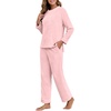 image:imagePrinStory Fluffy Pajamas for Women Winter Soft Fleece Warm Pajama Set Fuzzy Pjs Flannel 2 Piece Lounge Sets with PocketsLight Pink