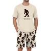 image:imagePrinStory Men Pajama Set Summer Pjs Sleepwear Short Sleeve Graphic Tee and Printed Shorts Novelty Loungewear With Pocket0 Khaki Ape Man