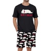 image:imagePrinStory Men Pajama Set Summer Pjs Sleepwear Short Sleeve Graphic Tee and Printed Shorts Novelty Loungewear With PocketBlack Bottom Bago