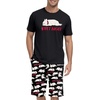 image:imagePrinStory Men Pajama Set Summer Pjs Sleepwear Short Sleeve Graphic Tee and Printed Shorts Novelty Loungewear With PocketBlack Bottom Bago