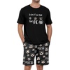 image:imagePrinStory Men Pajama Set Summer Pjs Sleepwear Short Sleeve Graphic Tee and Printed Shorts Novelty Loungewear With PocketBlack Brown Bear