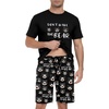 image:imagePrinStory Men Pajama Set Summer Pjs Sleepwear Short Sleeve Graphic Tee and Printed Shorts Novelty Loungewear With PocketBlack Brown Bear