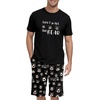 image:imagePrinStory Men Pajama Set Summer Pjs Sleepwear Short Sleeve Graphic Tee and Printed Shorts Novelty Loungewear With PocketBlack Brown Bear