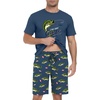 image:imagePrinStory Men Pajama Set Summer Pjs Sleepwear Short Sleeve Graphic Tee and Printed Shorts Novelty Loungewear With PocketBlue Sea Bass