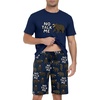 image:imagePrinStory Men Pajama Set Summer Pjs Sleepwear Short Sleeve Graphic Tee and Printed Shorts Novelty Loungewear With PocketNavy Blue Bear