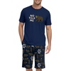image:imagePrinStory Men Pajama Set Summer Pjs Sleepwear Short Sleeve Graphic Tee and Printed Shorts Novelty Loungewear With PocketNavy Blue Bear