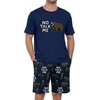 image:imagePrinStory Men Pajama Set Summer Pjs Sleepwear Short Sleeve Graphic Tee and Printed Shorts Novelty Loungewear With PocketNavy Blue Bear