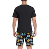 image:imagePrinStory Men Pajama Set Summer Pjs Sleepwear Short Sleeve Graphic Tee and Printed Shorts Novelty Loungewear With PocketPizza Ufo