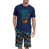 image:imagePrinStory Men Pajama Set Summer Pjs Sleepwear Short Sleeve Graphic Tee and Printed Shorts Novelty Loungewear With PocketTibetan Blue Sloth