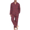 image:imagePrinStory Mens Flannel Pajamas Sets  Soft Cotton Classic Plaid Long Sleeve Pjs Sleepwear Lounge Set with Pockets01red Blue Green Plaid