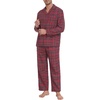 image:imagePrinStory Mens Flannel Pajamas Sets  Soft Cotton Classic Plaid Long Sleeve Pjs Sleepwear Lounge Set with Pockets01red Blue Green Plaid