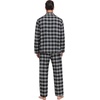 image:imagePrinStory Mens Flannel Pajamas Sets  Soft Cotton Classic Plaid Long Sleeve Pjs Sleepwear Lounge Set with Pockets03black White Plaid