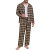 image:imagePrinStory Mens Flannel Pajamas Sets  Soft Cotton Classic Plaid Long Sleeve Pjs Sleepwear Lounge Set with Pockets04khaki Plaid
