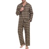 image:imagePrinStory Mens Flannel Pajamas Sets  Soft Cotton Classic Plaid Long Sleeve Pjs Sleepwear Lounge Set with Pockets04khaki Plaid