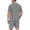 image:imagePrinStory Mens Pajama Set Sleepwear Pjs Lightweight Quick Dry Short Sleeve VNeck Shirts and Shorts Soft Comfy Sleep Sets01 Dark Gray