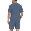image:imagePrinStory Mens Pajama Set Sleepwear Pjs Lightweight Quick Dry Short Sleeve VNeck Shirts and Shorts Soft Comfy Sleep Sets01 Gray Blue
