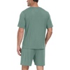 image:imagePrinStory Mens Pajama Set Sleepwear Pjs Lightweight Quick Dry Short Sleeve VNeck Shirts and Shorts Soft Comfy Sleep Sets01 Haze Blue