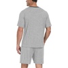 image:imagePrinStory Mens Pajama Set Sleepwear Pjs Lightweight Quick Dry Short Sleeve VNeck Shirts and Shorts Soft Comfy Sleep Sets01 Light Gray