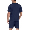 image:imagePrinStory Mens Pajama Set Sleepwear Pjs Lightweight Quick Dry Short Sleeve VNeck Shirts and Shorts Soft Comfy Sleep Sets01 Navy Blue