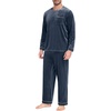 image:imagePrinStory Mens Pajama Set Sleepwear Pjs Long Sleeve Crewneck Shirts and Bottoms Soft Comfy Sleep Sets