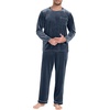 image:imagePrinStory Mens Pajama Set Sleepwear Pjs Long Sleeve Crewneck Shirts and Bottoms Soft Comfy Sleep Sets