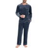 image:imagePrinStory Mens Pajama Set Sleepwear Pjs Long Sleeve Crewneck Shirts and Bottoms Soft Comfy Sleep Sets
