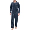 image:imagePrinStory Mens Pajama Set Sleepwear Pjs Long Sleeve Crewneck Shirts and Bottoms Soft Comfy Sleep Sets