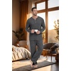 image:imagePrinStory Mens Pajama Set Soft Long Sleeve Shirts and Pants Loose Relaxing Warm Sleep Sets