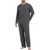 image:imagePrinStory Mens Pajama Set Soft Long Sleeve Shirts and Pants Loose Relaxing Warm Sleep Sets