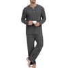 image:imagePrinStory Mens Pajama Set Soft Long Sleeve Shirts and Pants Loose Relaxing Warm Sleep Sets