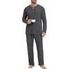 image:imagePrinStory Mens Pajama Set Soft Long Sleeve Shirts and Pants Loose Relaxing Warm Sleep Sets