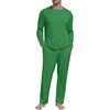 image:imagePrinStory Mens Pajama Set Soft Long Sleeve Shirts and Pants Mens Pjs Loungewear 2025 OutfitsGreen