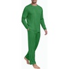 image:imagePrinStory Mens Pajama Set Soft Long Sleeve Shirts and Pants Mens Pjs Loungewear 2025 OutfitsGreen