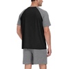 image:imagePrinStory Mens Pajama Set Summer Pjs Sleepwear Nightwear Lightweight Quick Dry Soft Stripe Sleep Set With Pocket S2XL00 Dark Gray