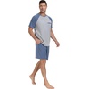 image:imagePrinStory Mens Pajama Set Summer Pjs Sleepwear Nightwear Lightweight Quick Dry Soft Stripe Sleep Set With Pocket S2XL00 Gray Blue