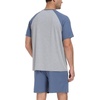 image:imagePrinStory Mens Pajama Set Summer Pjs Sleepwear Nightwear Lightweight Quick Dry Soft Stripe Sleep Set With Pocket S2XL00 Gray Blue