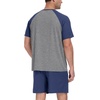 image:imagePrinStory Mens Pajama Set Summer Pjs Sleepwear Nightwear Lightweight Quick Dry Soft Stripe Sleep Set With Pocket S2XL00 Navy Blue