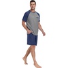 image:imagePrinStory Mens Pajama Set Summer Pjs Sleepwear Nightwear Lightweight Quick Dry Soft Stripe Sleep Set With Pocket S2XL00 Navy Blue
