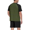 image:imagePrinStory Mens Pajama Set Summer Pjs Sleepwear Nightwear Lightweight Quick Dry Soft Stripe Sleep Set With Pocket S2XL01black Green Stripe