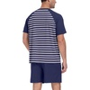 image:imagePrinStory Mens Pajama Set Summer Pjs Sleepwear Nightwear Lightweight Quick Dry Soft Stripe Sleep Set With Pocket S2XL02dark Blue Stripe