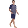 image:imagePrinStory Mens Pajama Set Summer Pjs Sleepwear Nightwear Lightweight Quick Dry Soft Stripe Sleep Set With Pocket S2XL02dark Blue Stripe
