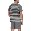 image:imagePrinStory Mens Pajama Set Summer Pjs Sleepwear Nightwear Lightweight Quick Dry Soft Stripe Sleep Set With Pocket S2XL03dark Gray Stripe