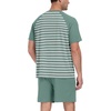 image:imagePrinStory Mens Pajama Set Summer Pjs Sleepwear Nightwear Lightweight Quick Dry Soft Stripe Sleep Set With Pocket S2XL04green Green Stripe